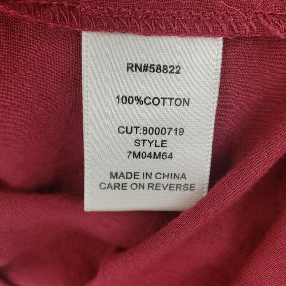 New Max Studio London Peasant Dress Womens Small Burgundy Floral Off Shoulder - Picture 5 of 5